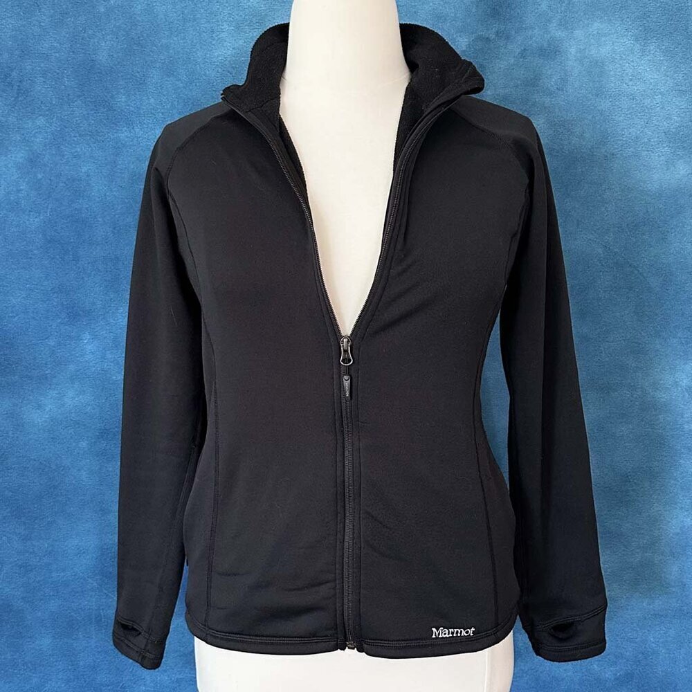 Marmot Black Full-Zip Fleece Mock-Neck Jacket, Size XL